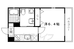 グランドーリアJR円町駅前 1Kの間取図画像