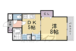 グランレブリー新町 1DKの間取図画像