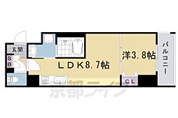 ARCA西京極 1LDKの間取図画像
