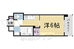 アクアプレイス京都西院 1Kの間取図画像