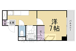 シャルムーズ二条高倉 1Kの間取図画像