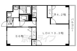 セントリヴィエ二条 1SLDKの間取図画像