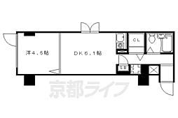朝日プラザ三条口 1DKの間取図画像