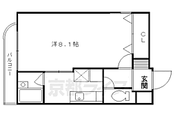 パレット 1Kの間取図画像