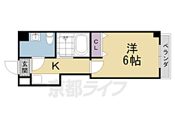 ラクティー四条寺町 1Kの間取図画像