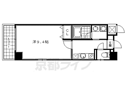 ツインシス御池 1Kの間取図画像