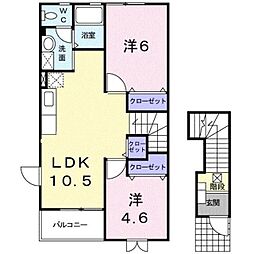 フォレスト香椎2 2LDKの間取図画像