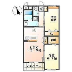 La maison du reve (ラ・メゾン・デュ・レー 2LDKの間取図画像