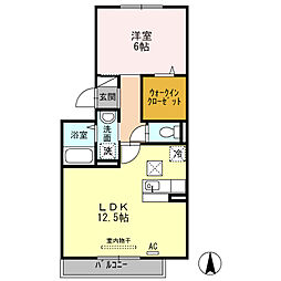 EMMA箱崎 1LDKの間取図画像