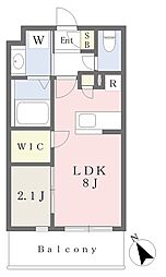 ラクラス箱崎宮前 1LDKの間取図画像