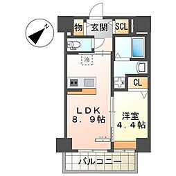 セラヴィ箱崎 1LDKの間取図画像