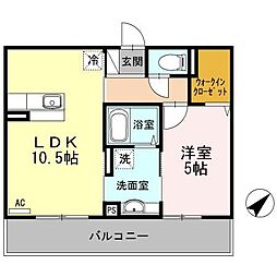 プリマベル 1LDKの間取図画像