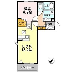 プリマベル 1LDKの間取図画像