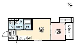 (仮称)robot home 吉塚 1LDKの間取図画像