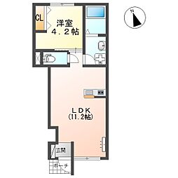 フラワーコート別府西 1LDKの間取図画像