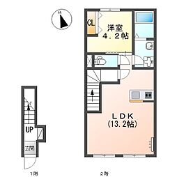 フラワーコート別府西 1LDKの間取図画像