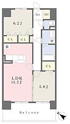 グランデアベックス 2LDKの間取図画像