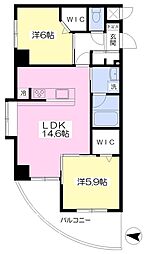 カーサ・カッシーニ 2LDKの間取図画像