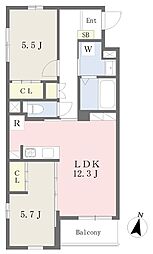 レナンセラ23 2LDKの間取図画像