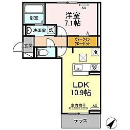 エレガンス仲原西 1LDKの間取図画像