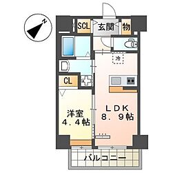 セラヴィ箱崎 1LDKの間取図画像