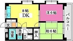 ヴィラ・フェリス 2DKの間取図画像
