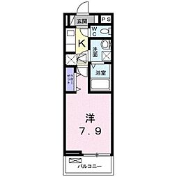 クラウンハイツ 1Kの間取図画像