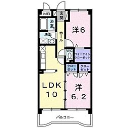 ボーフェンドゥリー 2LDKの間取図画像