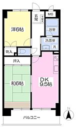 アクシス古賀 2LDKの間取図画像