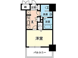 エンクレスト香椎 1Kの間取図画像