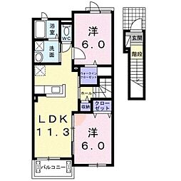 ディアグランデ 2LDKの間取図画像