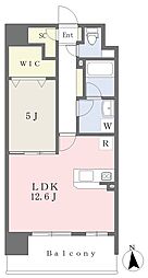 GardenTowerMiya 1LDKの間取図画像
