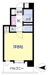 GBH千早レジデンス 1Kの間取図画像