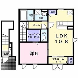 カルムメゾン 1LDKの間取図画像