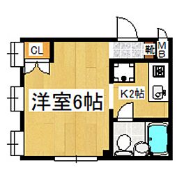 ヴェラコートタマガワ 1Kの間取図画像