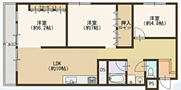 マンションあさも 3LDKの間取図画像