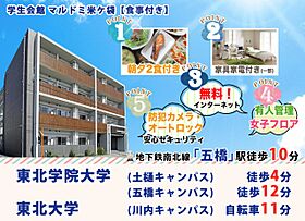 学生会館 マルドミ米ケ袋[食事付き]  ｜ 宮城県仙台市青葉区米ケ袋２丁目1-45（賃貸マンション1R・1階・14.20㎡） その4