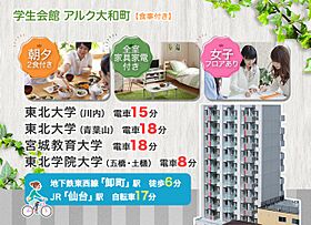 学生会館 アルク大和町[食事付き]  ｜ 宮城県仙台市若林区大和町５丁目12-23（賃貸マンション1R・5階・19.57㎡） その4