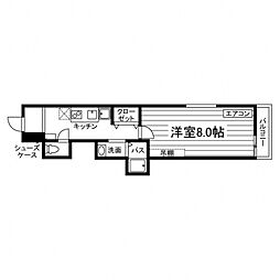 メゾンソレイユ 1Kの間取図画像