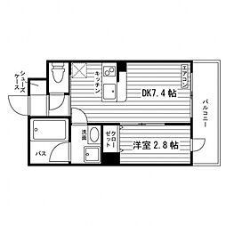 ミルディエス向山 1DKの間取図画像
