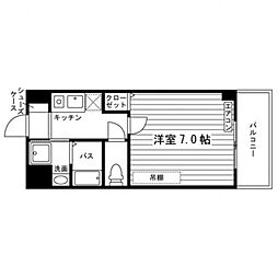エクセレント宮町 1Kの間取図画像