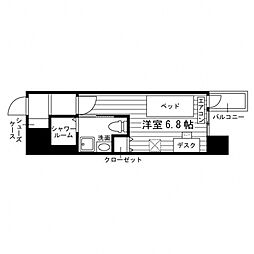アルク大和町 ワンルームの間取図画像