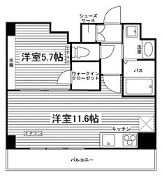 リビスタ盛岡駅前 1LDKの間取図画像