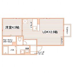 メゾン・ド・マリアージュM棟 1LDKの間取図画像