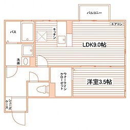 メルヴェイユ手形 1LDKの間取図画像