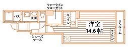 アルトプエンテ ワンルームの間取図画像