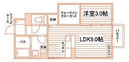 グランモア手形 1LDKの間取図画像