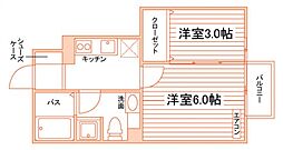 セジュールレーヌ 2Kの間取図画像