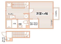 ラステック3 1Kの間取図画像