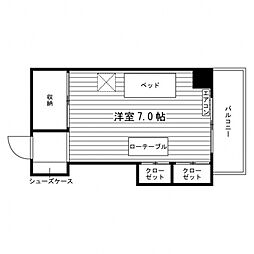 ユニハーモニーセレビスタ ワンルームの間取図画像